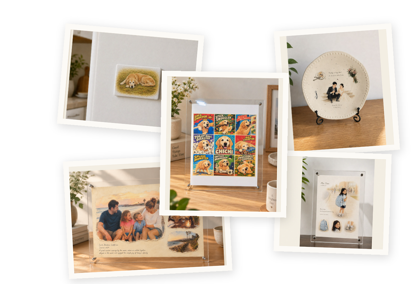 Five personalized keepsake formats from Everyday Keepsake Studio.
